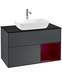 Villeroy und Boch Finion Villeroy und Boch Finion F782HBHG 100cm, cover plate black matt, shelves Peony matt lacquer, midnight Blue Matt Lacquer