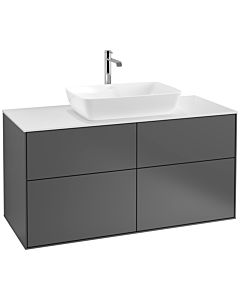 Villeroy und Boch Finion Waschtischunterschrank F79100GK 120x60,3cm, Abdeckplatte white matt, Anthracite matt