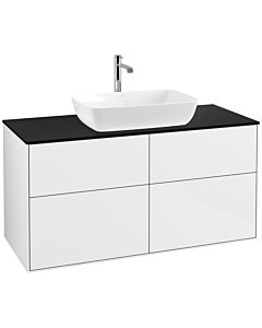 Villeroy und Boch Finion Waschtischunterschrank F79200GF 120x60,3cm, Abdeckplatte black matt, Glossy white lacquer