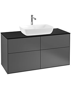 Villeroy und Boch Finion Waschtischunterschrank F79200GK 120x60,3cm, Abdeckplatte black matt, Anthracite matt