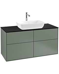 Villeroy und Boch Finion Waschtischunterschrank F79200GM 120x60,3cm, Abdeckplatte black matt, Olive Matt Lacquer