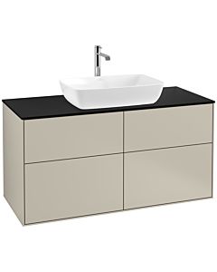 Villeroy und Boch Finion Waschtischunterschrank F79200HH 120x60,3cm, Abdeckplatte black matt, Sand Matt Lacquer