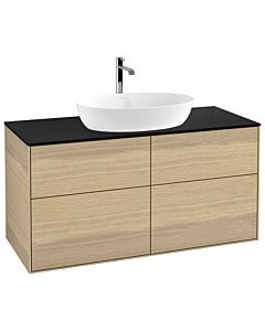 Villeroy und Boch Finion Waschtischunterschrank F79200PC 120x60,3cm, Abdeckplatte black matt, Oak Veneer