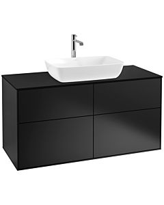Villeroy und Boch Finion Waschtischunterschrank F79200PD 120x60,3cm, Abdeckplatte black matt, Black matt lacquer