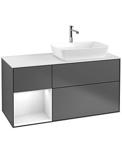 Villeroy und Boch Finion Villeroy und Boch Finion F801GFGK 120cm, cover plate white matt, shelves Glossy white lacquer, anthracite matt