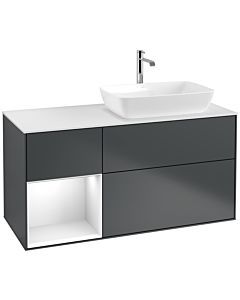 Villeroy und Boch Finion Villeroy und Boch Finion F801GFHG 120cm, cover plate white matt, shelves Glossy white lacquer, Midnight Blue Matt Lacquer