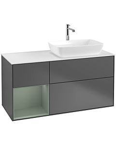 Villeroy und Boch Finion Villeroy und Boch Finion F801GMGK 120cm, cover plate white matt, shelves olive matt lacquer, anthracite matt