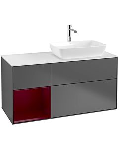 Villeroy und Boch Finion Villeroy und Boch Finion F801HBGK 120cm, cover plate white matt, shelves Peony matt lacquer, anthracite matt