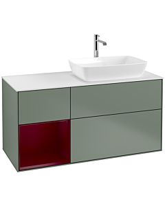 Villeroy und Boch Finion Villeroy und Boch Finion F801HBGM 120cm, cover plate white matt, shelves Peony matt lacquer, Olive Matt Lacquer