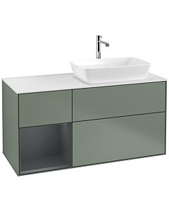 Villeroy und Boch Finion Villeroy und Boch Finion F801HGGM 120cm, cover plate white matt, shelves midnight matt lacquer, Olive Matt Lacquer