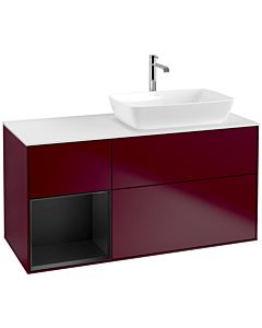 Villeroy und Boch Finion Villeroy und Boch Finion F801PDHB 120cm, cover plate white matt, shelves black matt lacquer, Peony Matt