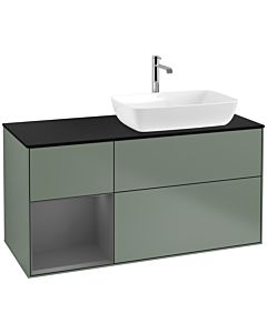 Villeroy und Boch Finion Villeroy und Boch Finion F802GKGM 120cm, cover plate black matt, shelves anthracite matt lacquer, Olive Matt Lacquer