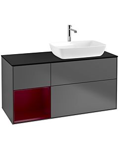 Villeroy und Boch Finion Villeroy und Boch Finion F802HBGK 120cm, cover plate black matt, shelves Peony matt lacquer, anthracite matt