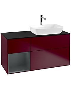 Villeroy und Boch Finion Villeroy und Boch Finion F802HGHB 120cm, cover plate black matt, shelves midnight matt lacquer, Peony Matt