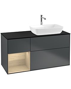 Villeroy und Boch Finion Villeroy und Boch Finion F802PCHG 120cm, cover plate black matt, shelves Oak Veneer , midnight Blue Matt Lacquer