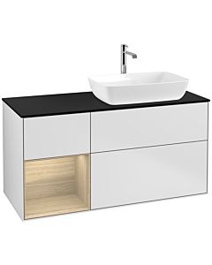 Villeroy und Boch Finion Villeroy und Boch Finion F802PCMT 120cm, cover plate black matt, shelves Oak Veneer , white matt lacquer