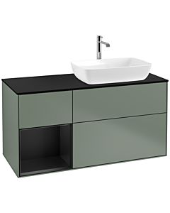 Villeroy und Boch Finion Villeroy und Boch Finion F802PDGM 120cm, cover plate black matt, shelves black matt lacquer, Olive Matt Lacquer