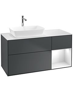 Villeroy und Boch Finion Villeroy und Boch Finion F811GFHG 120cm, cover plate white matt, shelves Glossy white lacquer, Midnight Blue Matt Lacquer