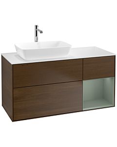 Villeroy und Boch Finion Villeroy und Boch Finion F811GMGN 120cm, cover plate white matt, shelves olive matt lacquer, walnut veneer