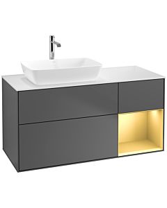 Villeroy und Boch Finion Villeroy und Boch Finion F811HFGK 120cm, cover plate white matt, shelves gold matt lacquer, anthracite matt