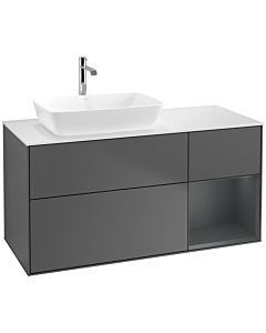 Villeroy und Boch Finion Villeroy und Boch Finion F811HGGK 120cm, cover plate white matt, shelves midnight matt lacquer, anthracite matt