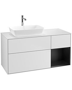 Villeroy und Boch Finion Villeroy und Boch Finion F811PDMT 120cm, cover plate white matt, shelves black matt lacquer, white matt lacquer