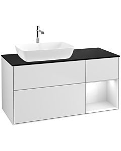 Villeroy und Boch Finion Villeroy und Boch Finion F812GFMT 120cm, cover plate black matt, shelves Glossy white lacquer, white matt lacquer