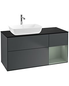 Villeroy und Boch Finion Villeroy und Boch Finion F812GMHG 120cm, cover plate black matt, shelves olive matt lacquer, midnight Blue Matt Lacquer