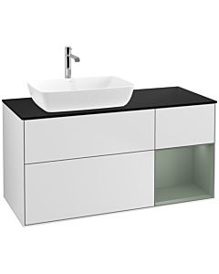 Villeroy und Boch Finion Villeroy und Boch Finion F812GMMT 120cm, cover plate black matt, shelves olive matt lacquer, white matt lacquer