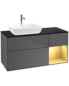Villeroy und Boch Finion Villeroy und Boch Finion F812HFGK 120cm, cover plate black matt, shelves gold matt lacquer, anthracite matt