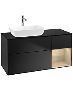 Villeroy und Boch Finion Villeroy und Boch Finion F812PCPD 120cm, cover plate black matt, shelves Oak Veneer , black matt lacquer
