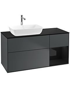 Villeroy und Boch Finion Villeroy und Boch Finion F812PHHG 120cm, cover plate black matt, shelves Glossy black lacquer, Midnight Blue Matt Lacquer