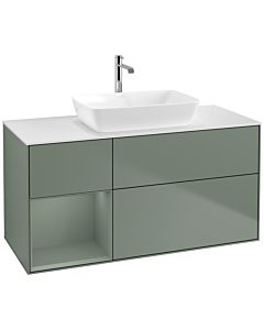 Villeroy und Boch Finion Villeroy und Boch Finion F821GMGM 120cm, cover plate white matt, shelves olive matt lacquer, Olive Matt Lacquer