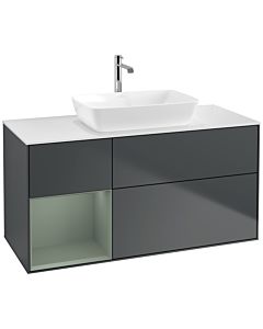 Villeroy und Boch Finion Villeroy und Boch Finion F821GMHG 120cm, cover plate white matt, shelves olive matt lacquer, midnight Blue Matt Lacquer