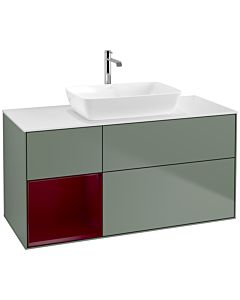 Villeroy und Boch Finion Villeroy und Boch Finion F821HBGM 120cm, cover plate white matt, shelves Peony matt lacquer, Olive Matt Lacquer