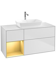 Villeroy und Boch Finion Villeroy und Boch Finion F821HFMT 120cm, cover plate white matt, shelves gold matt lacquer, white matt lacquer