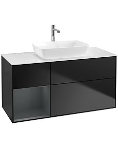 Villeroy und Boch Finion Villeroy und Boch Finion F821HGPD 120cm, cover plate white matt, shelves midnight matt lacquer, black matt lacquer