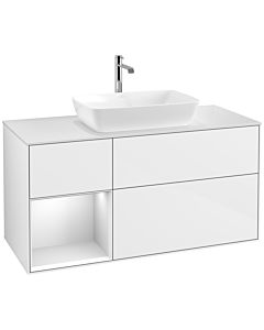 Villeroy und Boch Finion Villeroy und Boch Finion F821MTGF 120cm, cover plate white matt, shelves white matt lacquer, glossy white lacquer