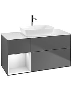 Villeroy und Boch Finion Villeroy und Boch Finion F821MTGK 120cm, cover plate white matt, shelves white matt lacquer, anthracite matt