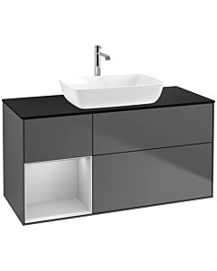 Villeroy und Boch Finion Villeroy und Boch Finion F822GJGK 120cm, cover plate black matt, shelves light gray matt lacquer, anthracite matt