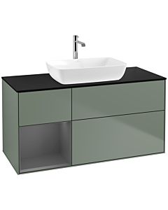 Villeroy und Boch Finion Villeroy und Boch Finion F822GKGM 120cm, cover plate black matt, shelves anthracite matt lacquer, Olive Matt Lacquer