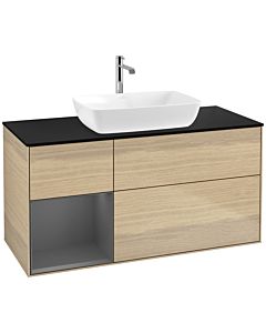 Villeroy und Boch Finion Villeroy und Boch Finion F822GKPC 120cm, cover plate black matt, shelves anthracite matt lacquer, Oak Veneer