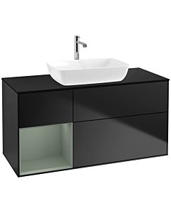 Villeroy und Boch Finion Villeroy und Boch Finion F822GMPD 120cm, cover plate black matt, shelves olive matt lacquer, black matt lacquer
