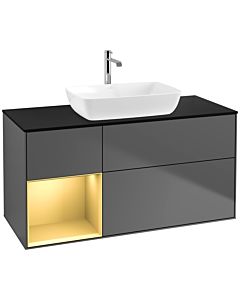 Villeroy und Boch Finion Villeroy und Boch Finion F822HFGK 120cm, cover plate black matt, shelves gold matt lacquer, anthracite matt