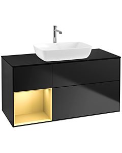 Villeroy und Boch Finion Villeroy und Boch Finion F822HFPD 120cm, cover plate black matt, shelves gold matt lacquer, black matt lacquer