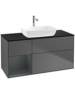 Villeroy und Boch Finion Villeroy und Boch Finion F822HGGK 120cm, cover plate black matt, shelves midnight matt lacquer, anthracite matt