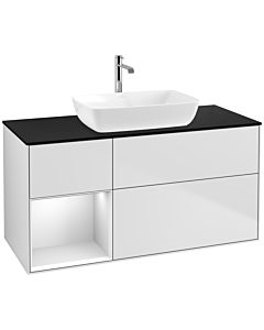 Villeroy und Boch Finion Villeroy und Boch Finion F822MTMT 120cm, cover plate black matt, shelves white matt lacquer, white matt lacquer