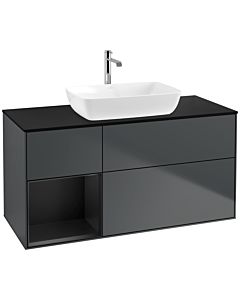 Villeroy und Boch Finion Villeroy und Boch Finion F822PDHG 120cm, cover plate black matt, shelves black matt lacquer, midnight Blue Matt Lacquer