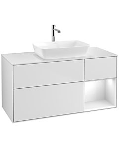 Villeroy und Boch Finion Villeroy und Boch Finion F831GFMT 120cm, cover plate white matt, shelves Glossy white lacquer, white matt lacquer