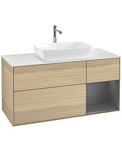 Villeroy und Boch Finion Villeroy und Boch Finion F831GKPC 120cm, cover plate white matt, shelves anthracite matt lacquer, Oak Veneer